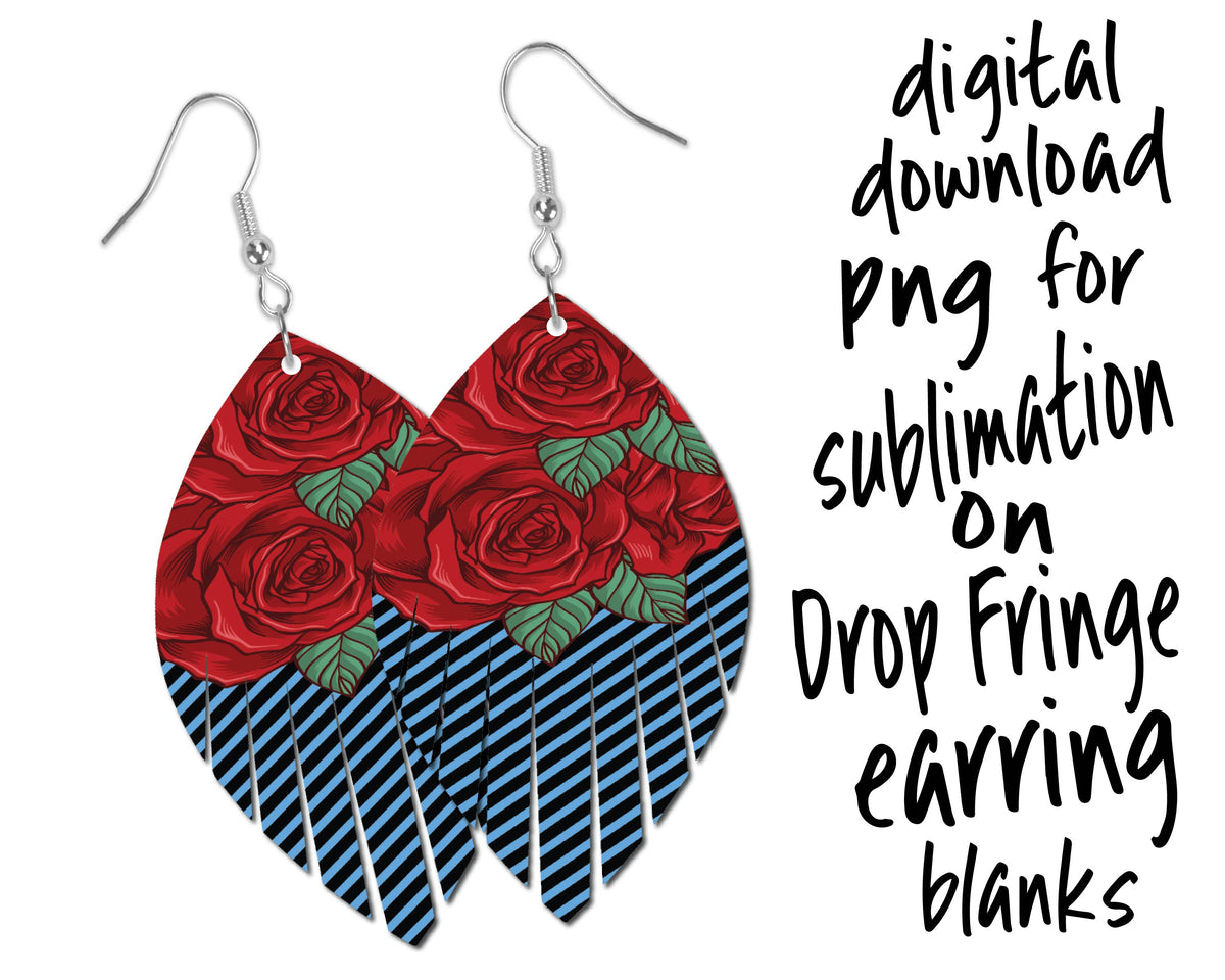 sublimation design for drop fringe earring blanks – Crimson & Coral Design  Co.