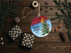 Western Christmas round ornament PNG Digital Download
