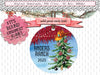 Western Christmas round ornament PNG Digital Download