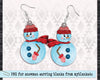 Snowman earring digital design PNG