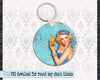 Drinking mom key chain design PNG