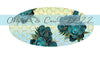 blue floral design for wine caddy png