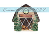 Christmas barn ornament design PNG