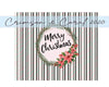 Merry Christmas Sublimation PNG download with stripes and poinsettia