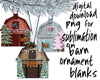 Christmas sublimation png bundle for personalized barn ornaments