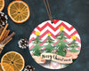 Christmas ornament sublimation design template with watercolor trees