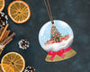 Christmas tree snow globe ornament sublimation design