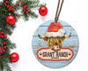 Sublimation PNG for custom family ranch christmas ornament