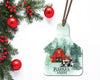Christmas sublimation for cow tag ornament with barn