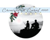 Christmas fishing ornament design with father and son memory template