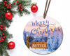 Merry Christmas sublimation download template for round ornaments