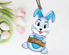 Boy blue bunny bag tag sublimation PNG
