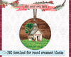 Country church Christmas ornament sublimation PNG