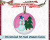 snowman ornament digital download for sublimation