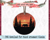 Hippo Christmas ornament sublimation design