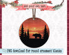 sunset christmas bear digital download