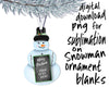 Snowman sublimation ornament PNG download