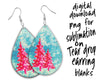 Christmas sublimation design png for tear drop earrings