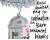 personalized sublimation design for barn ornament