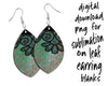 Green metal sublimation PNG download for earring blanks