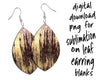Gold glitter digital design PNG for leaf earrings