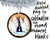 Church Sublimation design png for round ornament