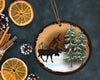 wood slice sublimation png bundle for round ornaments