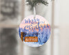 Merry Christmas sublimation download template for round ornaments