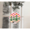 Christmas ornament sublimation design template with watercolor trees