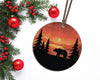 sunset christmas bear digital download