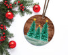 Wooden Christmas tree ornament sublimation PNG download